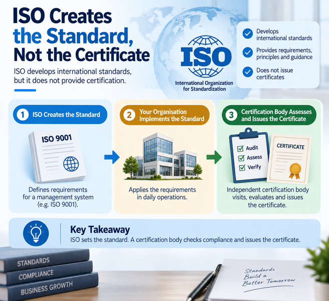 ISO created the Standadr but not the certificate
