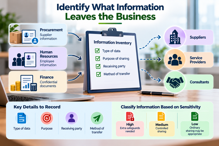 What information leaves the Business